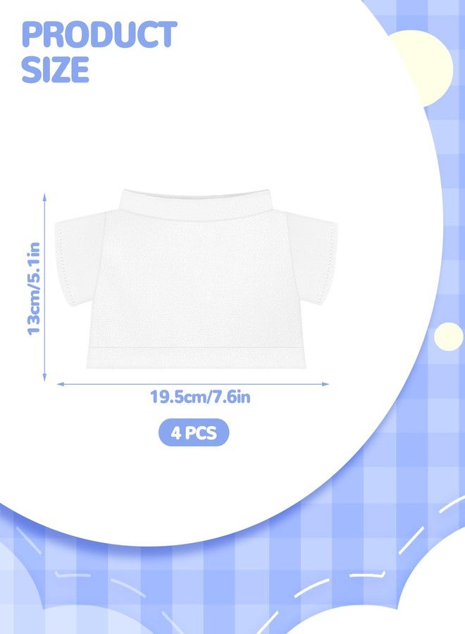Aecsze 4 PCS Stuffed Bear Basic T Shirt Clothes for 10-12Inch, T Shirt Classic Crew Neck Bear, Cute Tiny Clothes DIY Bear Toy (for 10-12 Inch,White) - Image 2